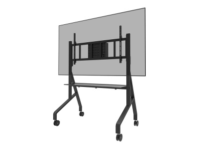 Neomounts MOVE Go XL FL50-575BL1 TV trolley - 65-110" - max 125 kg - manual h 129-139 cm - VESA 100x100-1100x600 - incl. hardware shelf - lo