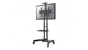 Neomounts NM-M1700BLACK TV trolley - 32-75" - max 50 kg - manual h 104,2-154,2 cm - VESA 200x200-600x400 - incl. cam/hardware shelf - black