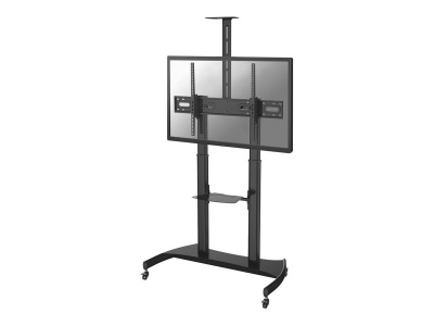 Neomounts PLASMA-M1950E TV trolley - 60-100" - max 100 kg - manual h 134-166 cm - VESA 200x200-1000x600 - incl. cam/hardware shelf - black