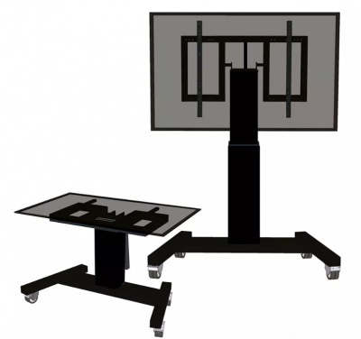 Neomounts PLASMA-M2500TBLACK TV trolley - 42-100" - max 150 kg - motorised h 91-141 cm - VESA 400x200-800x600 - table tilt function - black