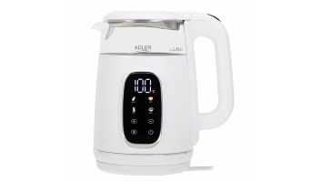 Adler Kettle with LED Display | AD 1305 | Electric | 2200 W | 1.7 L | Plastic | 360° rotational base | White/Silver