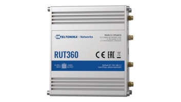 Teltonika Industrial Cellular Router RUT360 LTE CAT6 	1 x LAN ports, 10/100 Mbps, compliance with IEEE 802.3, IEEE 802.3u standards, supports auto MDI/MDIX crossover Mbit/s Ethernet LAN (RJ-45) ports 2 x RJ45 ports, 10/100 Mbps Mesh Support No MU-MiMO Yes