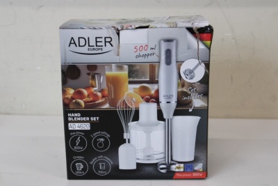 SALE OUT. Adler AD 4620 Hand blender set, Power 800W, White | Adler | Hand blender set | AD 4620 | Hand Blender | 800 W | Number of speeds 2 | Chopper | White | DAMAGED PACKAGING