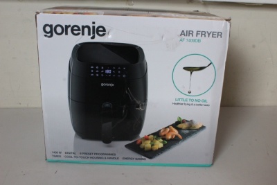 SALE OUT. Gorenje AF1409DB Fryer, 3,5 L, 1400 W, Black | Gorenje | Air Fryer | AF1409DB | Power 1400 W | Capacity 3.5 L | Black | DAMAGED PACKAGING