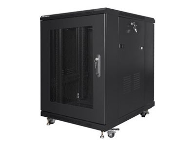 Lanberg Rack cabinet 19" free-standing 15U/600x800 (flat pack) with mesh door, black | Lanberg