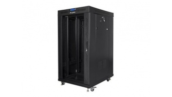 Lanbger Rack cabinet 19" free-standing 22U/800x800 (flat pack) with glass door lCD V2, black | Lanberg