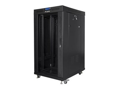 Lanbger Rack cabinet 19" free-standing 22U/800x800 (flat pack) with glass door lCD V2, black | Lanberg