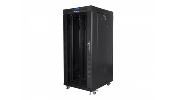 Lanberg Rack cabinet 19" free-standing 27U/600x800 (flat pack) with glass door lCD V2, black | Lanberg