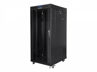 Lanberg Rack cabinet 19" free-standing 27U/600x800 (flat pack) with glass door lCD V2, black | Lanberg