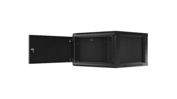 Lanberg Rack cabinet 19" wall-mount 6U/600x600 for self-assembly with metal door (flat pack), black | Lanberg
