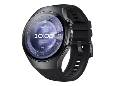 Huawei Watch 5 (46mm), Fluorelastomer Black strap, Metal body, Rates-L19F