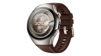 Huawei Watch 5 (46mm), Fluorelastomer Brown classic strap, Metal body, Rates-L29L