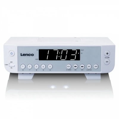 Lenco radio ar LED apgaismojumu un taimeri, balts