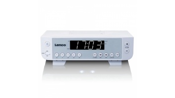 Lenco radio ar LED apgaismojumu un taimeri, balts