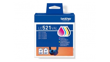 Brother LC521VAL Inkjet Cartridge Value Pack C/M/Y/K