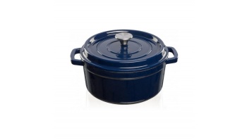 Cast iron pot Grand Feu, minimalist design "Casserole" with lid, 4.7l, dark blue color. | GRAND FEU