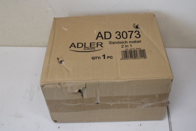 SALE OUT. Adler AD 3073 Sandwich maker 2 in 1, Stainless Steel/Black | Adler Sandwich maker 2 in 1 | AD 3073 | 1000 W | Number of plates 2 | Stainless Steel/Black | DAMAGED PACKAGING
