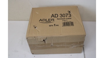 SALE OUT. Adler AD 3073 Sandwich maker 2 in 1, Stainless Steel/Black | Adler Sandwich maker 2 in 1 | AD 3073 | 1000 W | Number of plates 2 | Stainless Steel/Black | DAMAGED PACKAGING