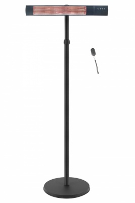 TunaBone Electric Standing Patio Heater, Single carbon golden tube, Black