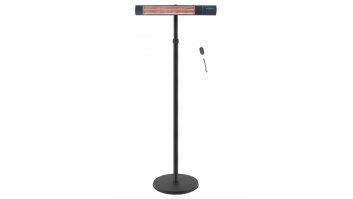 TunaBone Electric Standing Patio Heater, Single carbon golden tube, Black