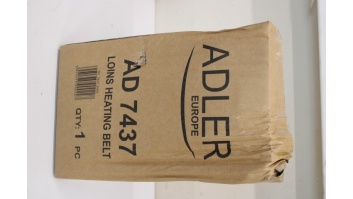SALE OUT. Adler AD 7437 Heating belt on the loins, Grey | Adler | Heating belt on he loins | AD 7437 | Number of heating levels 4 | Number of persons 1 | Remote control | 100 W | Light Grey | DAMAGE PACKAGING