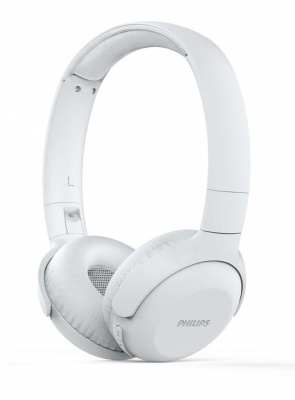PHILIPS UpBeat bezvadu austiņas ar galvas stīpu un mikrofonu, baltas