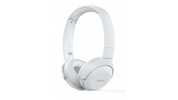 PHILIPS UpBeat bezvadu austiņas ar galvas stīpu un mikrofonu, baltas
