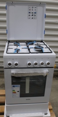 SALE OUT. | Simfer | Cooker | 4403SERBB | Hob type Gas | Oven type Electric | White | Width 50 cm | Electronic ignition | UNPACKED, SCRATCHED TOP AND CORNER | Depth 55 cm | 48 L