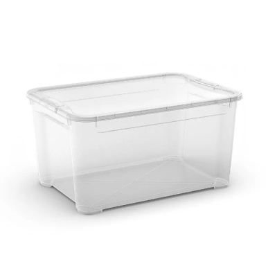 Box with lid T Box L 47L 39x55,5x28,5cm transparent | Curver