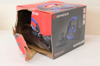 SALE OUT. Genesis Seaborg 350 driving wheel, Black/Blue, Wired | Genesis | Driving Wheel | Seaborg 350 | DAMAGED PACKAGING | Blue/Black | Game racing wheel