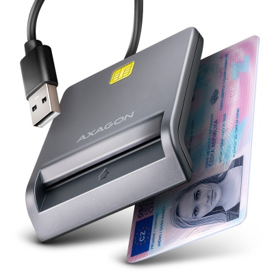 AXAGON CRE-SM3T USB-A Smart card FlatReader
