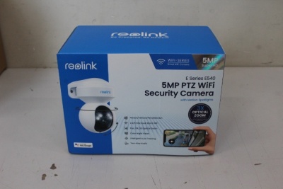 SALE OUT. Reolink E Series E540 Smart 5MP PTZ WiFi Camera with Motion Spotlights, White | Reolink | Smart WiFi Camera with Motion Spotlights | E Series E540 | 23 month(s) | PTZ | 5 MP | 2.8-8/F1.6 | IP65 | H.264 | Micro SD, Max. 256 GB | UNPACKED