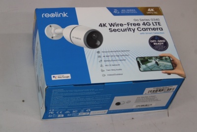 SALE OUT. Reolink Go Series G340 4K 4G LTE Wire Free Camera, White | Reolink 4G LTE Wire Free Camera | Go Series G340 | 23 month(s) | Bullet | 8 MP | Fixed | IP65 | H.265 | Micro SD, Max. 128GB | DAMAGED PACKAGING, SCRATCHED