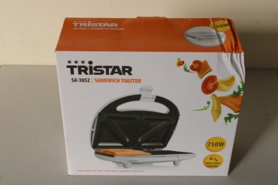 SALE OUT. Tristar SA-3052 Sandwich maker, White | Tristar Sandwich maker | SA-3052 | 750 W | Number of plates 1 | Number of pastry 2 | White | DAMAGED PACKAGING
