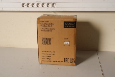 SALE OUT. Caso 00615 Wine Cooler VinoCase, For 1 bottle, LED display, Black | Caso | Wine Cooler | VinoCase | Black | USED, DAMAGED INNERT PACKAGING, SCRATCHED