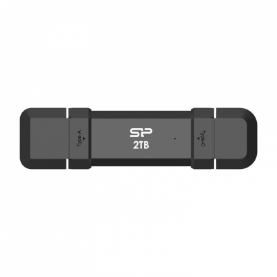 SILICON POWER DS72 Dual USB-C/USB 3.2 Gen 2 Portable External SSD, 2TB, Black | Silicon Power