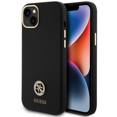 Guess GUHCP15M4DGPK iPhone 15 Plus/ 14 Plus 6.7" black hardcase Silicone Logo Strass 4G | GUESS