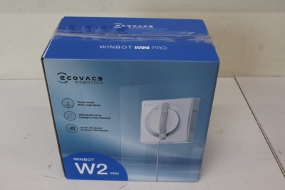 SALE OUT. Ecovacs Window cleaning robot WINBOT W2 PRO, Auto-Spray, Straight-and-steady climbing, WIN-SLAM 4.0 | Ecovacs Window Cleaning Robot | WINBOT W2 PRO | Corded | 2800 Pa | White | DAMAGED PACKAGING, USED, DIRTY, SCRATCHED, USED LIQUID BOTTLE