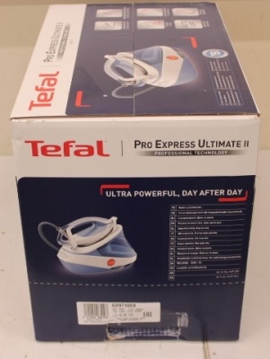 SALE OUT.  | TEFAL | Steam Station Pro Express | GV9710E0 | 3000 W | 1.2 L | 7.6 bar | Auto power off | Vertical steam function | Calc-clean function | White/Blue | DAMAGED PACKAGING