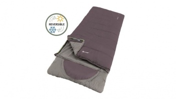 Outwell Contour Dark Purple L Sleeping Bag - Left Zipper 220 x 85 cm YKK 2-way L-shape open-end with auto lock