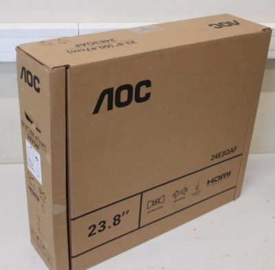 SALE OUT. AOC 24E3QAF 23,8“ IPS 1920x1080/250 cd/m²/4 ms/DisplayPort HDMI Headphone out | AOC 24E3QAF | 23.8 " | IPS | FHD | 16:9 | 75 Hz | 4 ms | 1920 x 1080 pixels | 300 cd/m² | HDMI ports quantity 1 | Black | Warranty 36 month(s) | DAMAGED PACKAGING