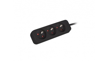 Lanberg Cable Power Strip, 3X French Outlets Quality-Grade Copper, 1.5 m | PS0-03E-0150-BK