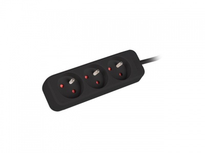Lanberg Cable Power Strip, 3X French Outlets Quality-Grade Copper, 1.5 m | PS0-03E-0150-BK