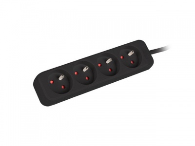 Lanberg Cable Power Strip, 4X French Outlets Quality-Grade Copper, 1.5 m | PS0-04E-0150-BK