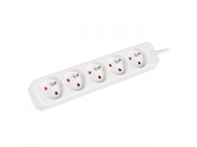 Lanberg Cable Power Strip, 5X French Outlets Quality-Grade Copper, 1.5 m | PS0-05E-0150-W