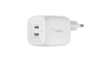 Belkin Dual USB-C GaN Wall Charger with PPS 45W | WCH011vfWH