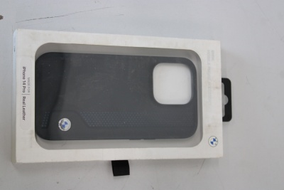 SALE OUT. BMW BMHCP14L22RBDK case iPhone 14 Pro 6.1" black/black hardcase Leather Blue Dots DIRTY PACKAGING | BMW DIRTY PACKAGING