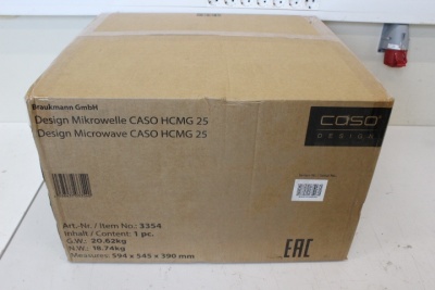 SALE OUT. Caso HCMG 25 Microwave with Grill and Convection, Free standing, 900 W, 25 L, Black | Caso Microwave with convection and grill | HCMG 25 | Free standing | 900 W | Convection | Grill | Stainless steel | DAMAGED PACKAGING