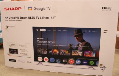 Sharp 55GP6260E | 55" (139cm) | Smart TV | Google TV | 4K UHD QLED | DAMAGED PACKAGING, UNPACKED, UNPACKED ACCESSORIES
