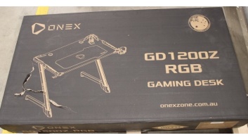 SALE OUT. ONEX GD1200Z RGB Gaming Desk w/Cup holder, headset hook, Gamepad holder, 114cm(w) | Onex RGB Gaming Desk w/Cup holder, headset hook, Gamepad holder, 114cm(w) | GD1200Z | Black | DAMAGED PACKAGING | 12 month(s)
